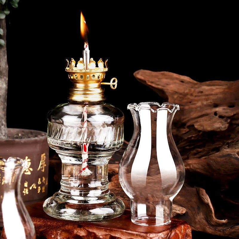 Glass Kerosene Lanterns Oil Lamp Glass Classic Retro Family Decorative Lights High Capacity Quality Portable Adornment