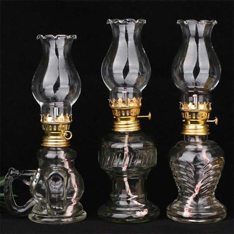 Glass Kerosene Lanterns Oil Lamp Glass Classic Retro Family Decorative Lights High Capacity Quality Portable Adornment