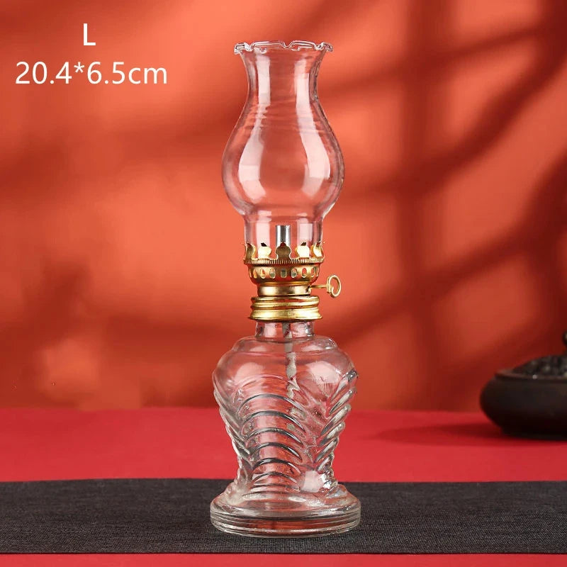 Glass Kerosene Lanterns Oil Lamp Glass Classic Retro Family Decorative Lights High Capacity Quality Portable Adornment