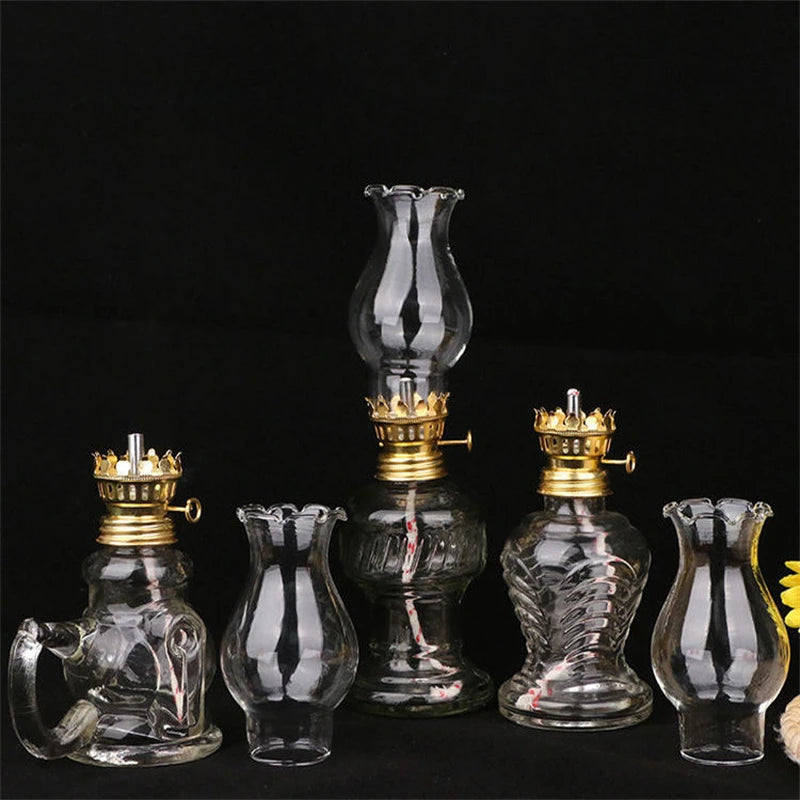 Glass Kerosene Lanterns Oil Lamp Glass Classic Retro Family Decorative Lights High Capacity Quality Portable Adornment