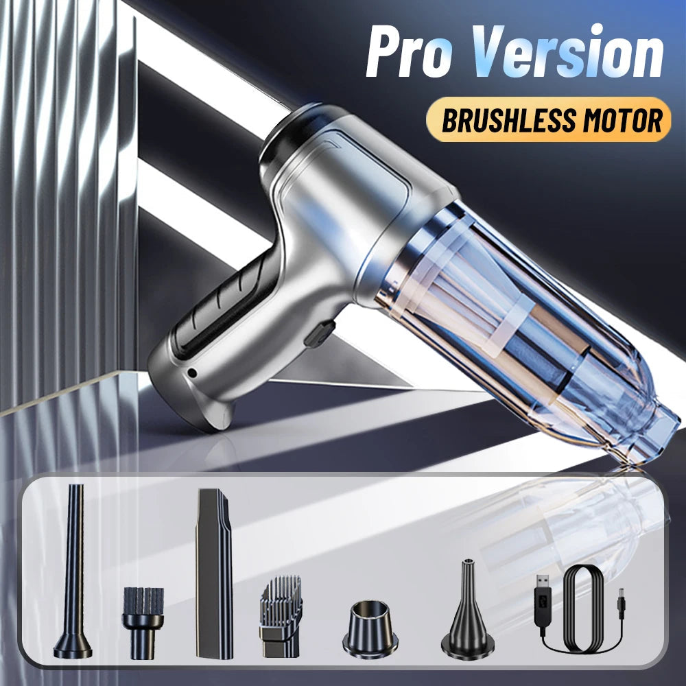 Portable Wireless Car Vacuum Cleaner with 95000PA Strong Suction - Handheld and Powerful Blower for Home and Vehicle Use