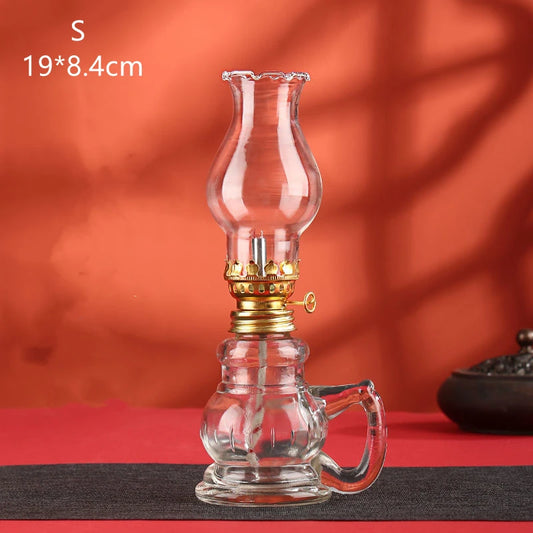 Glass Kerosene Lanterns Oil Lamp Glass Classic Retro Family Decorative Lights High Capacity Quality Portable Adornment
